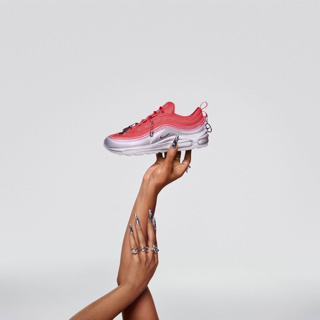 Nike and Megan Thee Stallion have announced her first-ever apparel and Nike By You (NBY) footwear collaboration: Hot Girl Systems.

Nike Air Max 97 "Hot Girl" By You.