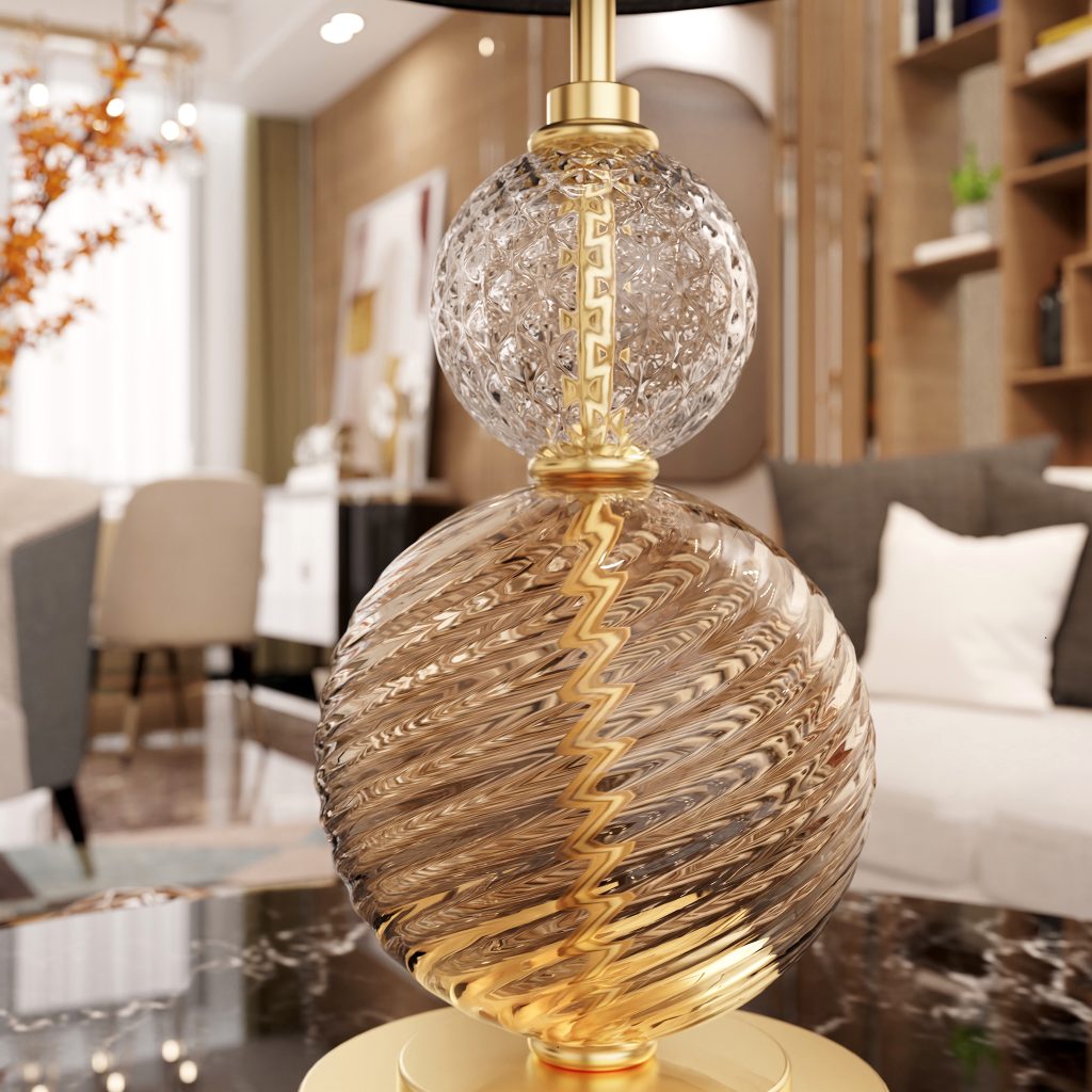 SALIERI Murano Glass Table Lamp. Handmade by PIUMATI in Italy.
