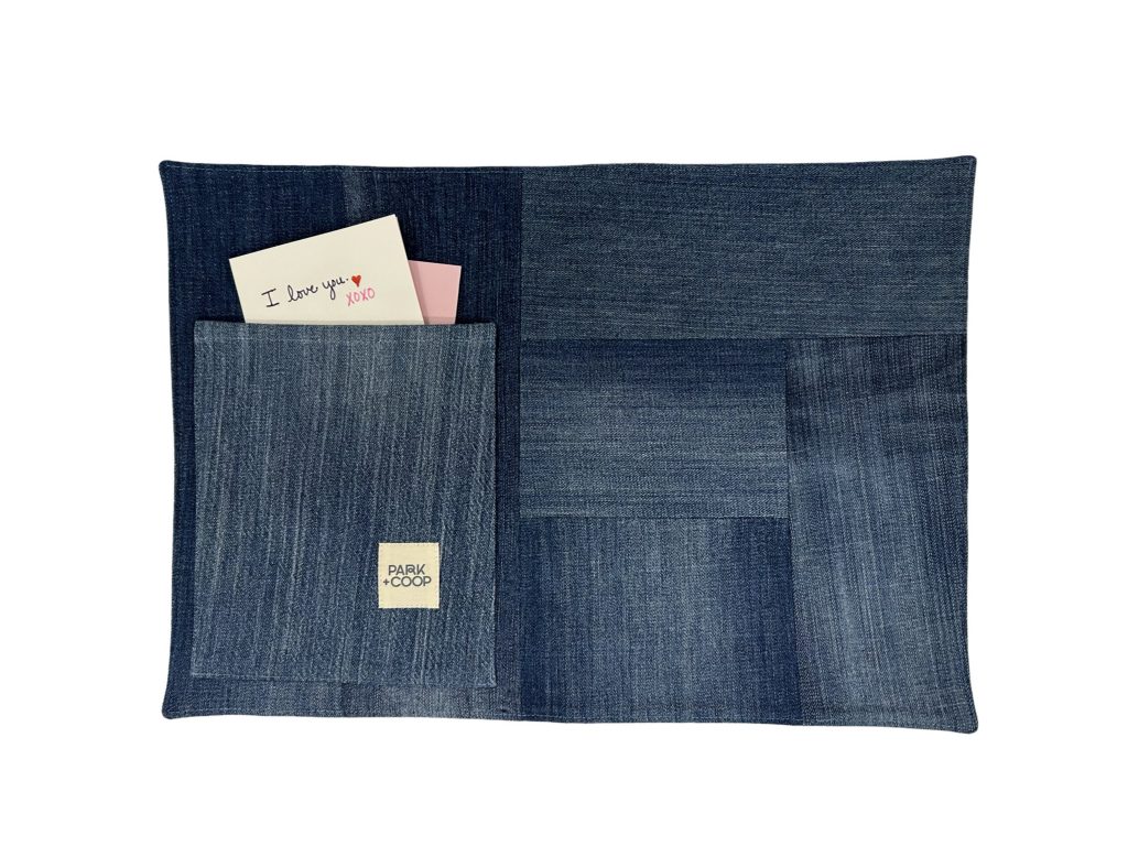 Park + Coop - Sustainable upcycled denim placemat.