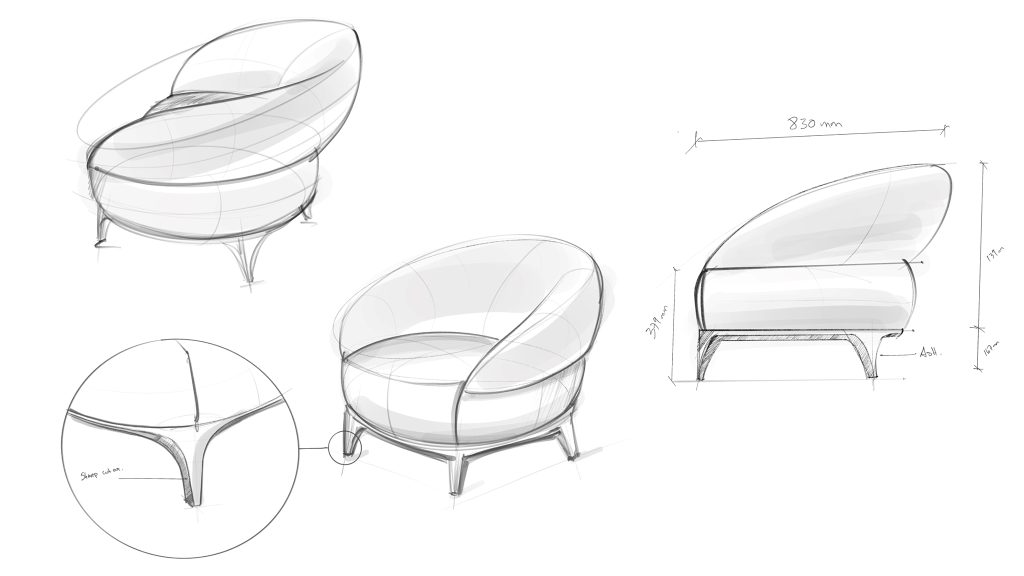 Sentta - Sierra Armchair Sketch by REPUBLIC OF II BY IV.