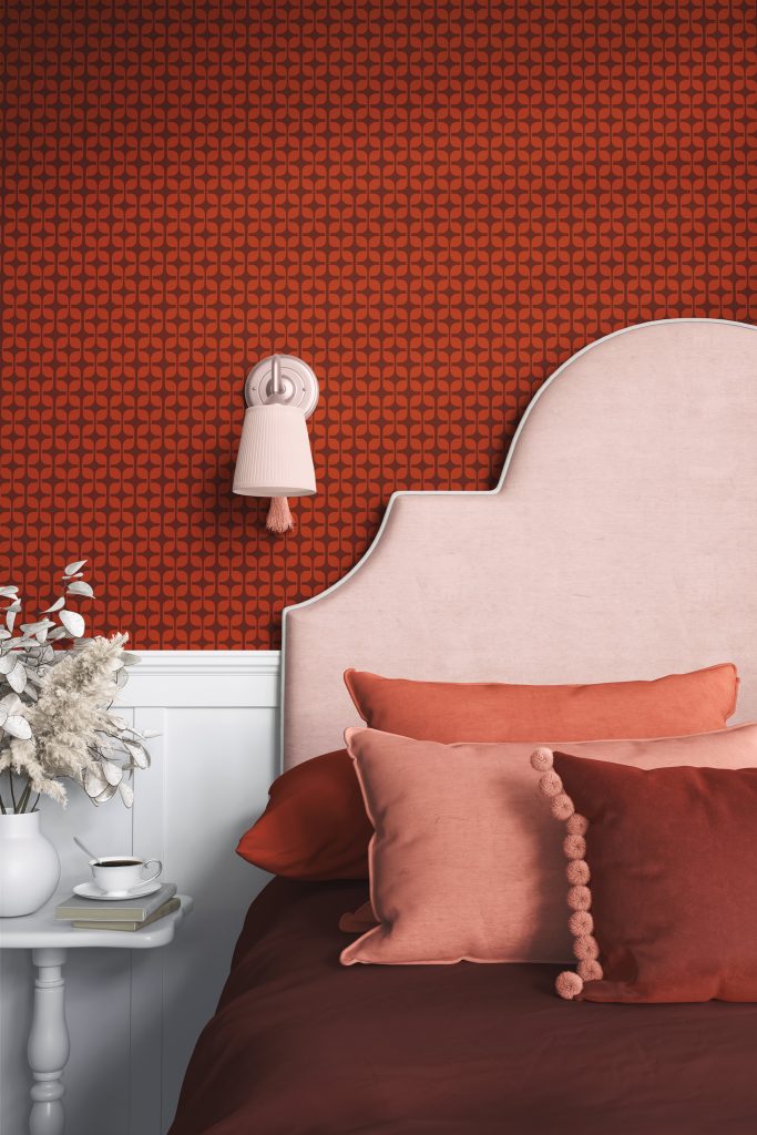 Storigraphic x Hornsea®, 'Originals/Moderns' Collection
Geo Orange Edition, 10m Non-Woven Wallpaper.