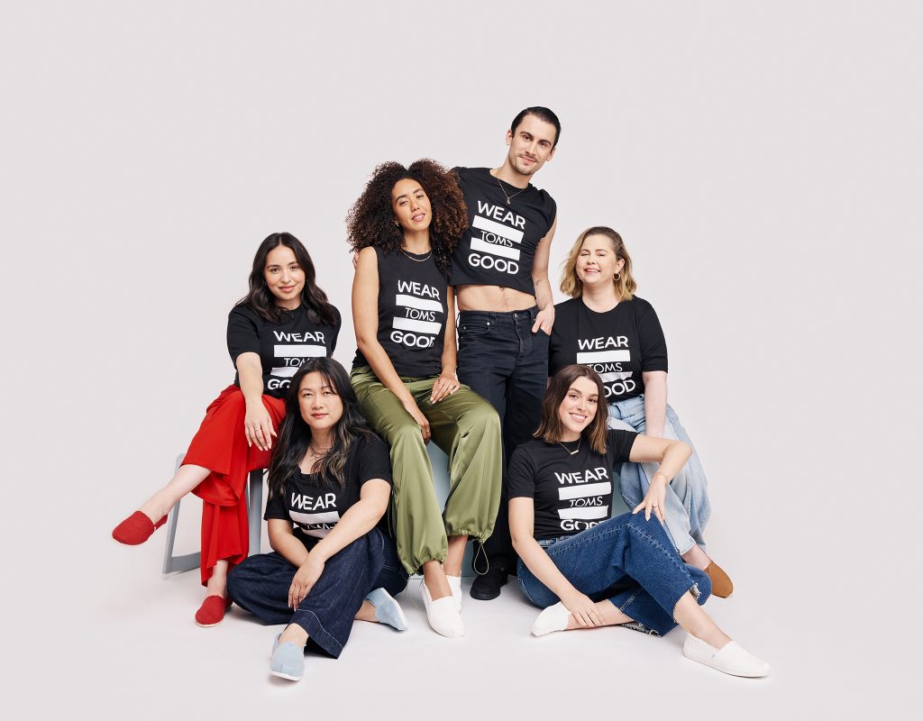 TOMS' SS24 Wear Good Compassionistas; Christian Cowan, MILCK, Jacqueline Garcia, Tay Lautner, Millana Snow, and Mandy Teefey.