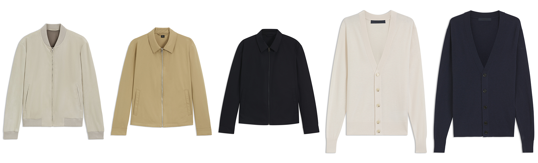 Bomber Jackets in Suede, Cotton-blend Jackets with Zipped Closure and Cardigans