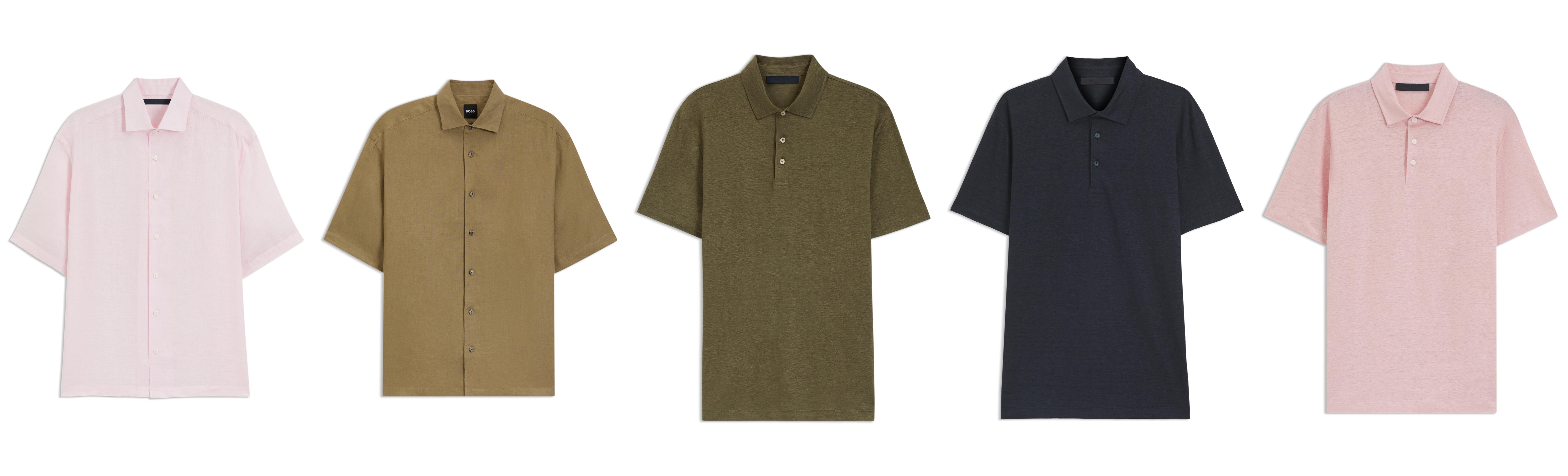 Regular-fit Shirts in 100% Linen and Polo Shirts in Linen