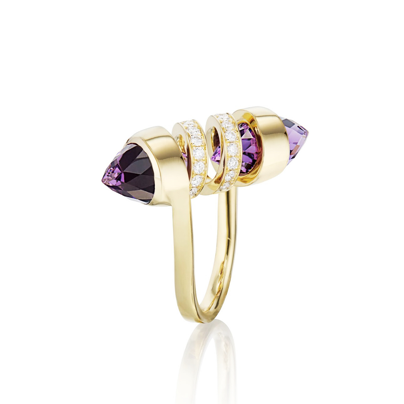 Double Bullet Curl Ring by Renisis