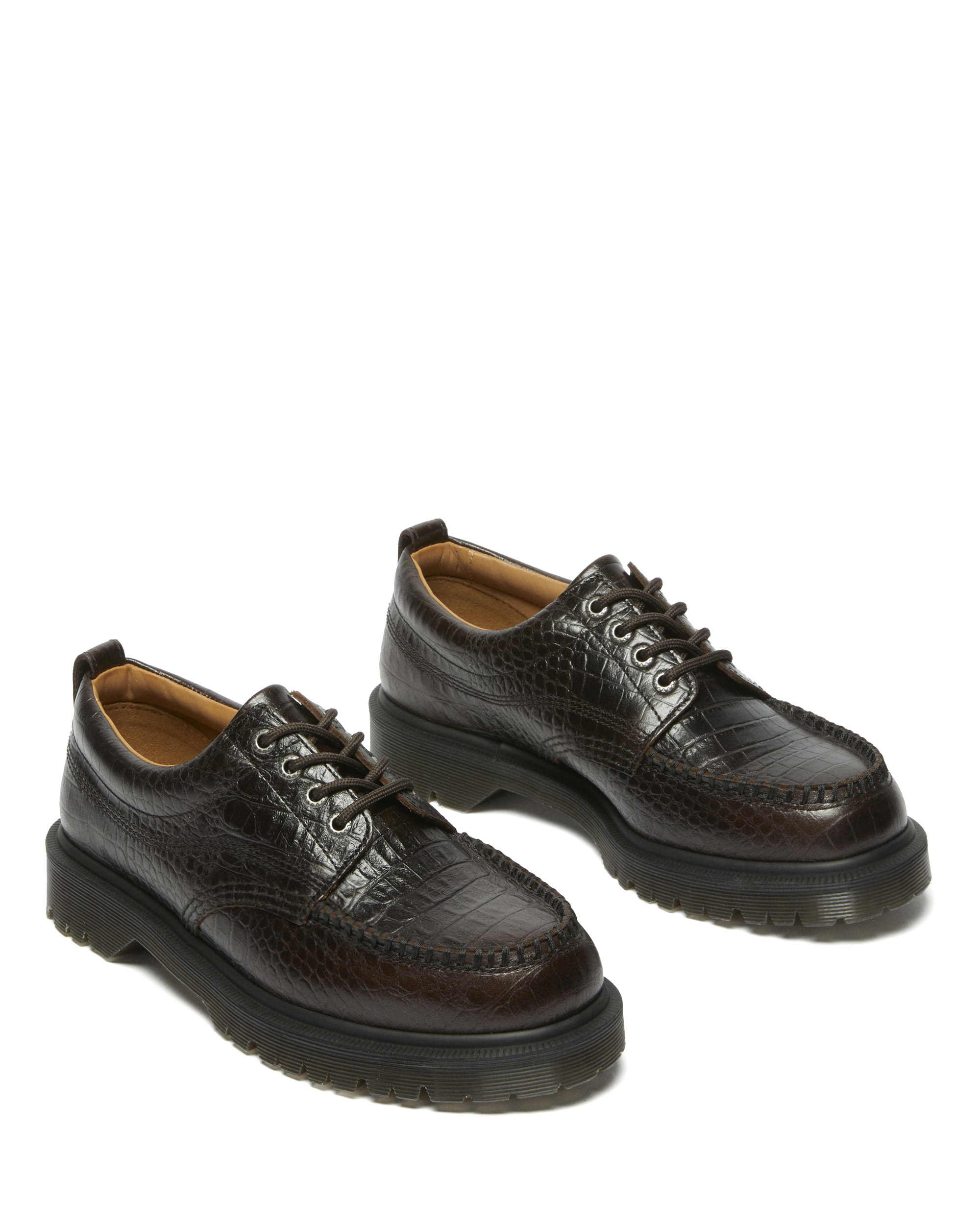 Lowell Dark Brown Croc Emboss