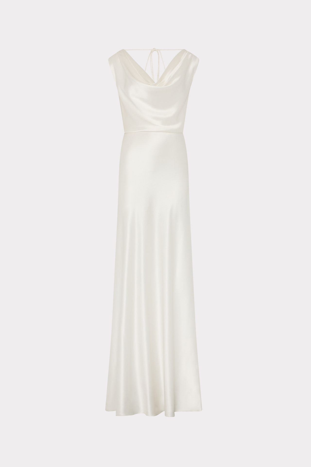 Hammered Satin Cowl Neck Gown