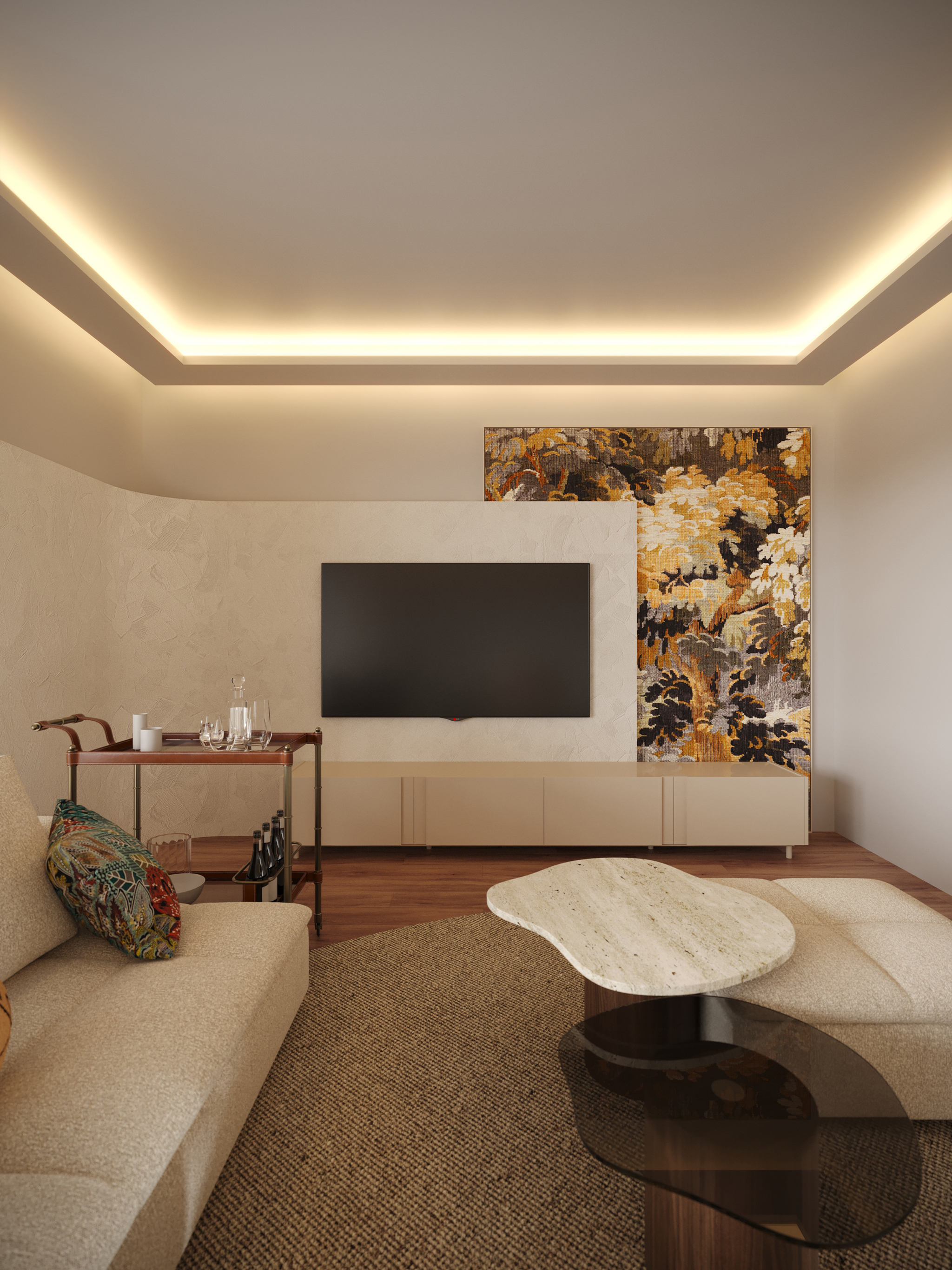 Marrakesh Villa Tea Room - Margem Sofa, Natur Side Tables