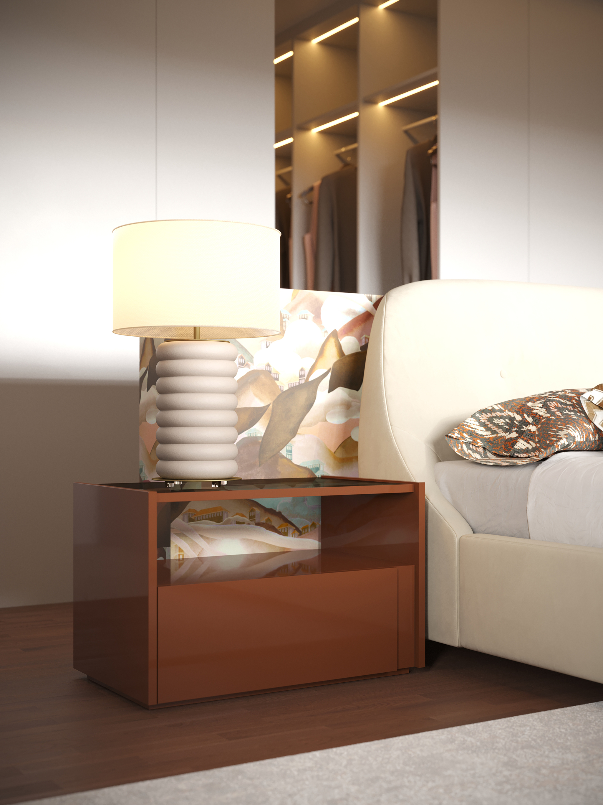 Marrakesh Villa Bedroom - Voilier Bed, Sevilha Night Table II