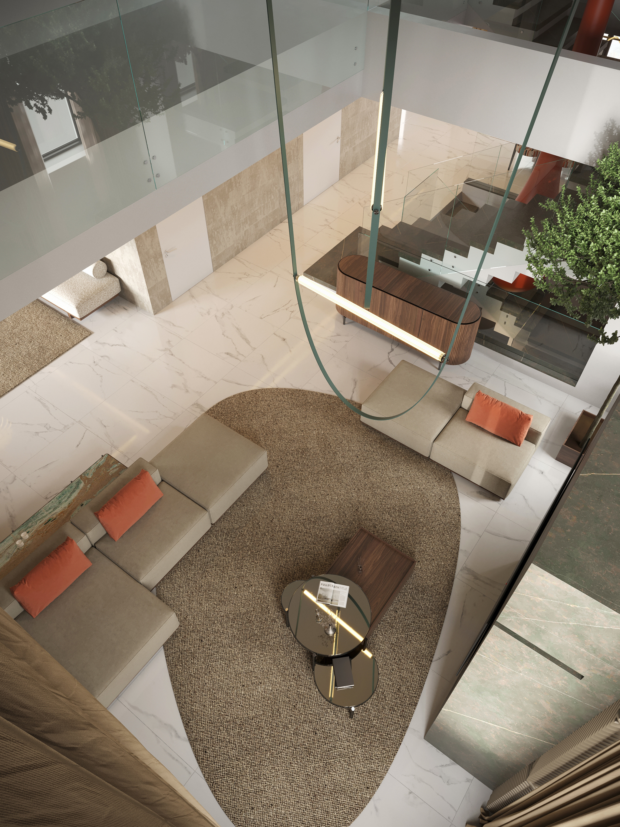 Marrakesh Villa, Living Room - Landform Sofa, Club Sideboard, Her Coffee Table, Her Low Console