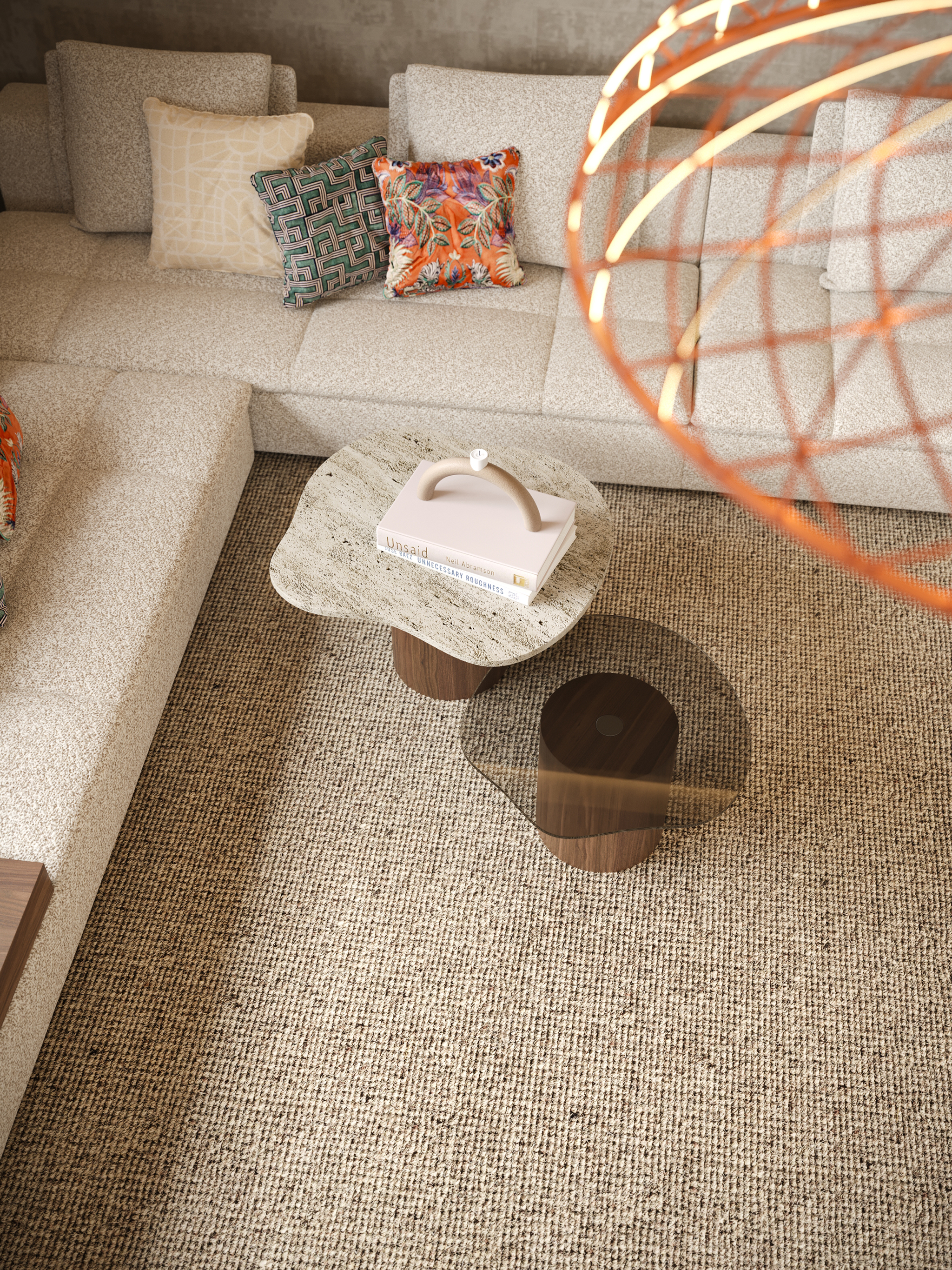 Marrakesh Villa Tea Room - Margem Sofa, Natur Side Tables