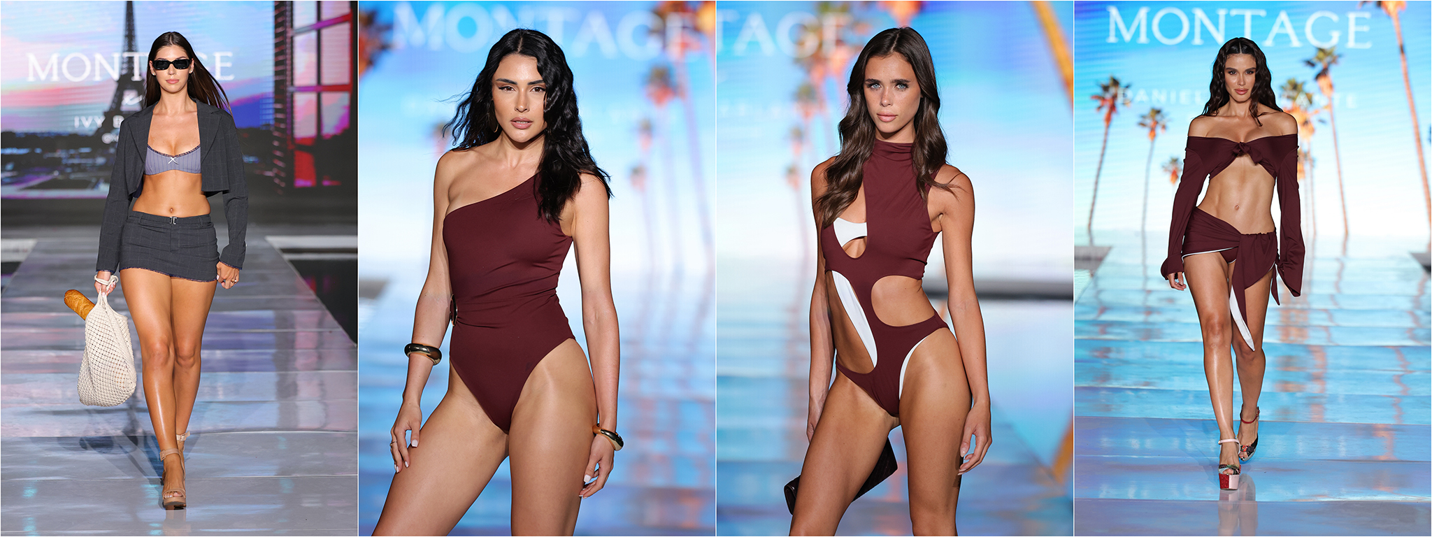 MIAMI BEACH, FLORIDA - MAY 29: Models walk the runway wearing Montage Swimwear during Miami Swim Week: The Shows on May 29, 2025 in Miami Beach, Florida. (Photos by Thomas Concordia/Getty Images for Miami Swim Week: The Shows)
