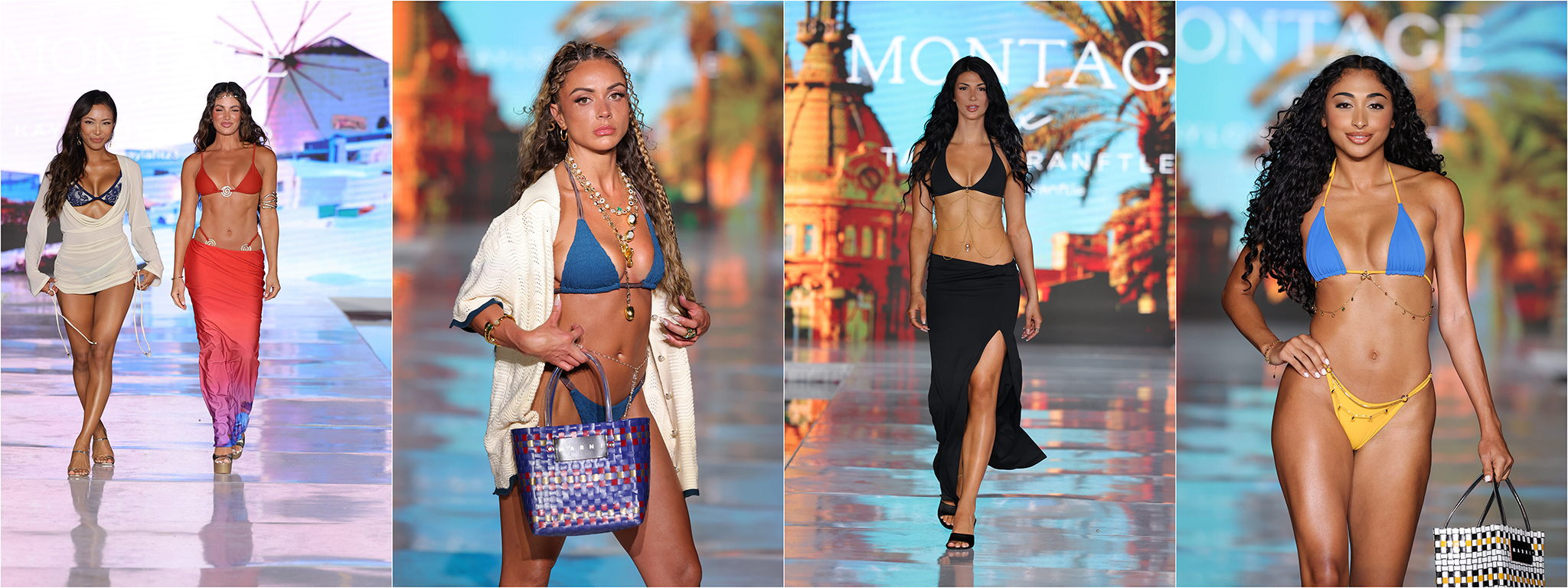 MIAMI BEACH, FLORIDA - MAY 29: Models walk the runway wearing Montage Swimwear during Miami Swim Week: The Shows on May 29, 2025 in Miami Beach, Florida. (Photos by Thomas Concordia/Getty Images for Miami Swim Week: The Shows)