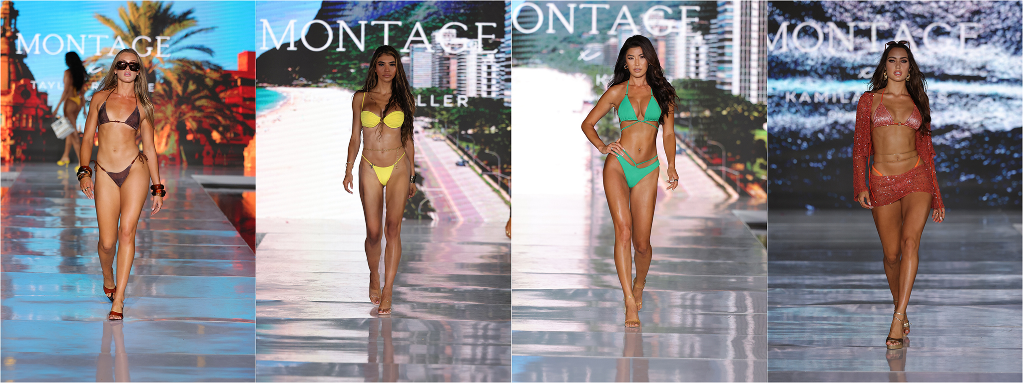 MIAMI BEACH, FLORIDA - MAY 29: Models walk the runway wearing Montage Swimwear during Miami Swim Week: The Shows on May 29, 2025 in Miami Beach, Florida. (Photos by Thomas Concordia/Getty Images for Miami Swim Week: The Shows)