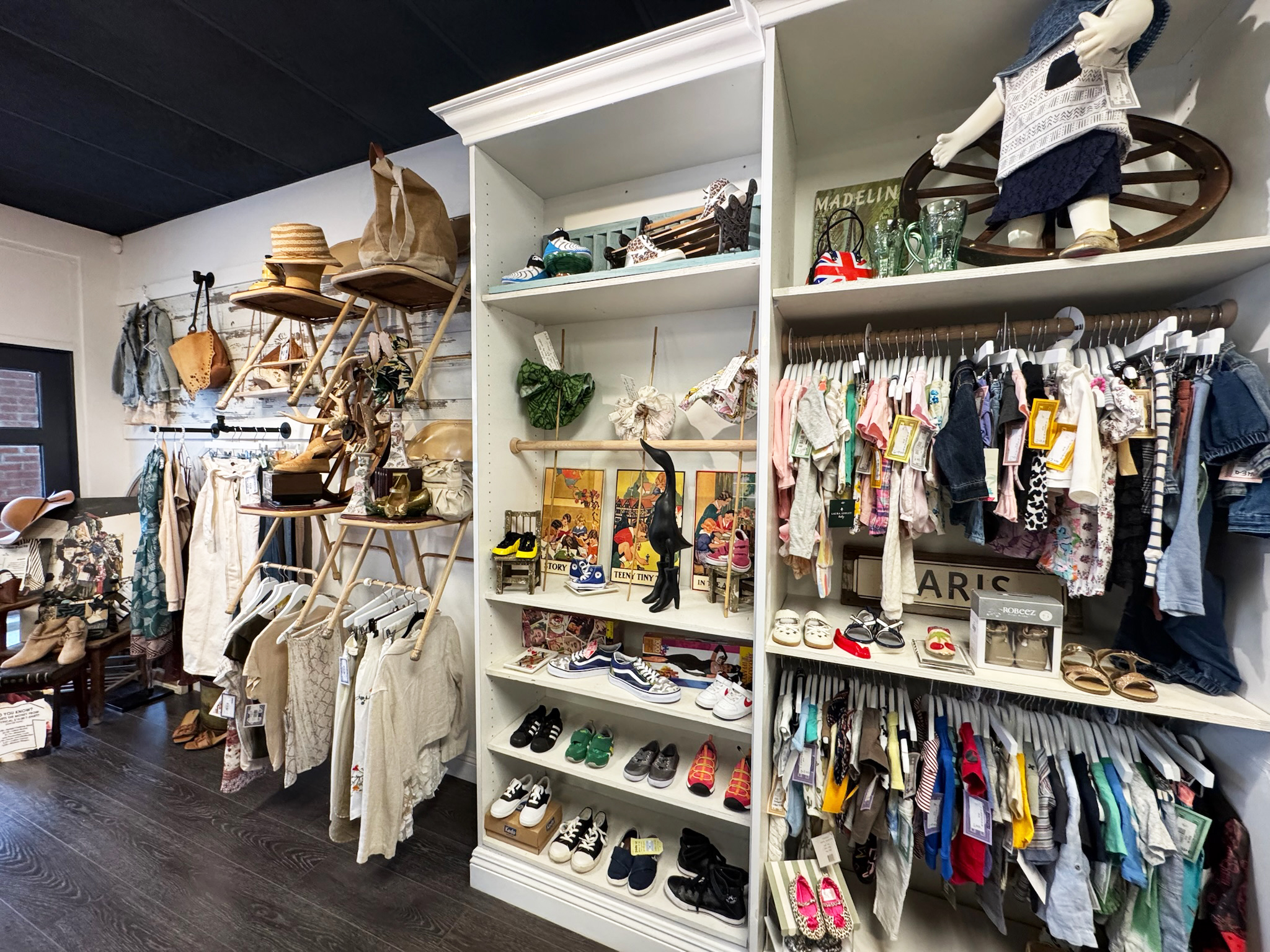 A full view of the children’s section, filled with gently loved apparel and eco-conscious style for little ones. Photo courtesy of Project ReWear.