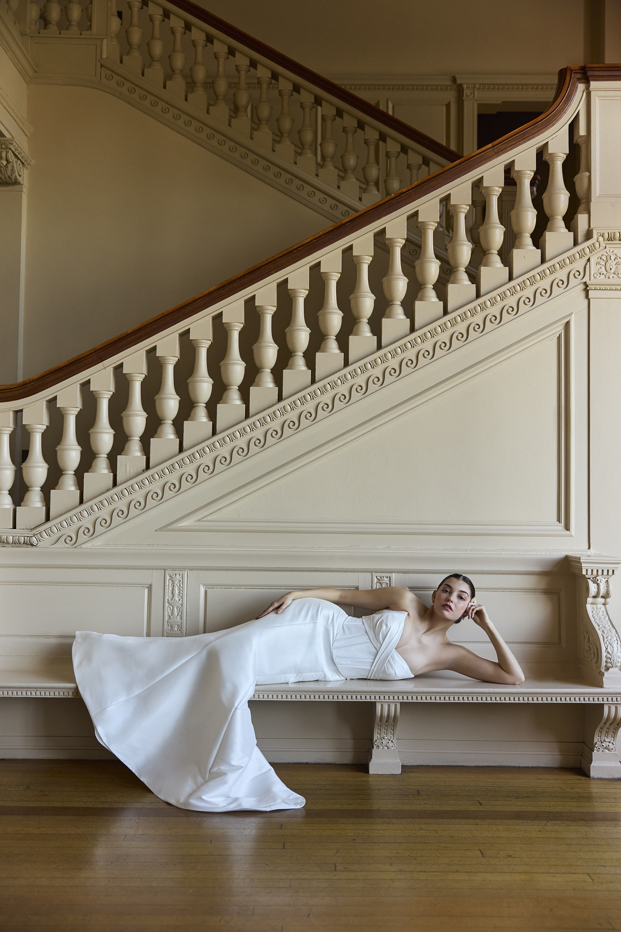 GALINA SIGNATURE, Mikado Basque Waist Mermaid Wedding Dress by David's Bridal
