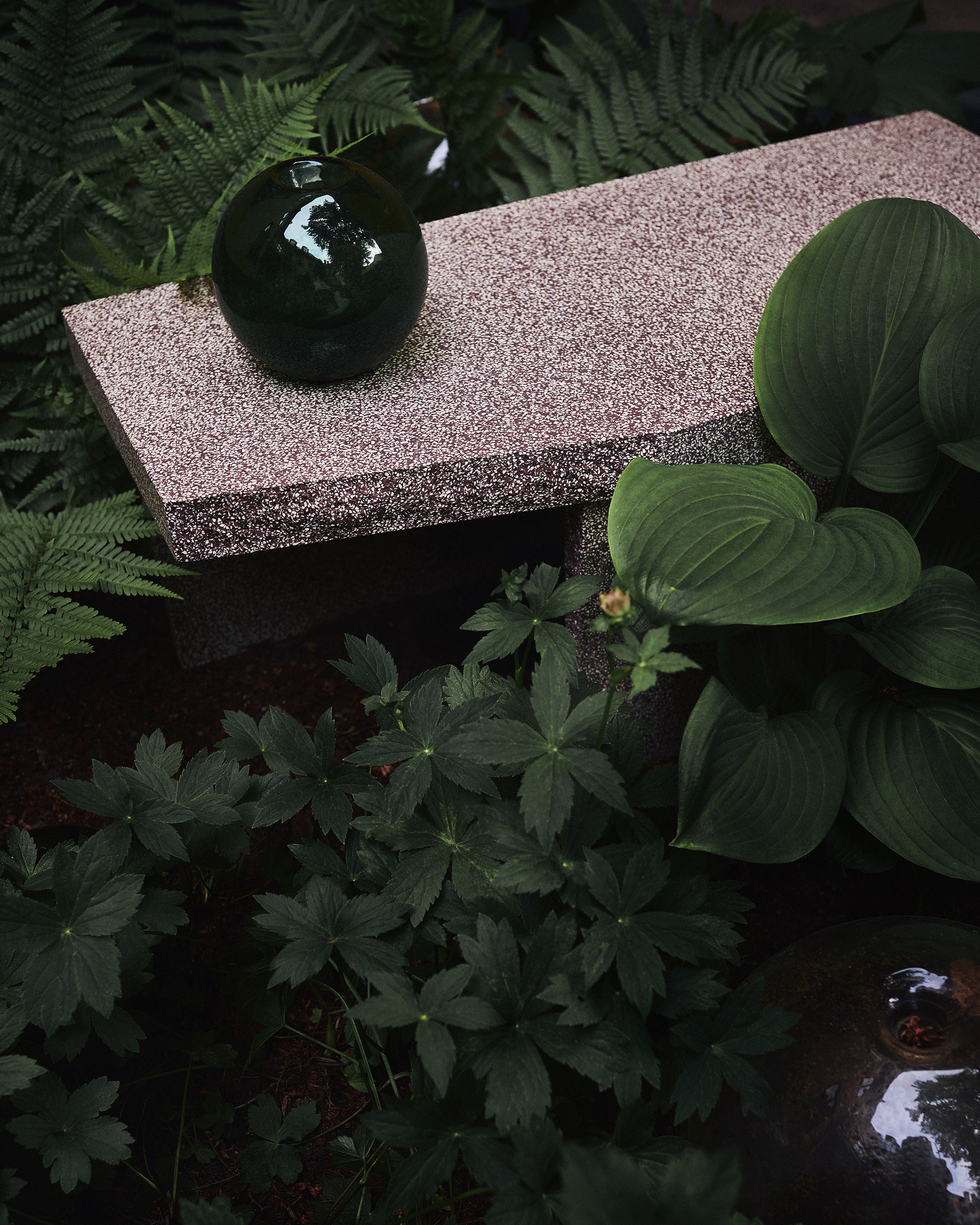Fogia and Monica Förster Unveil New Table System Made in Groundbreaking New Marble Waste Material. (Photography by Maja Johansson, courtesy of Fogia.)