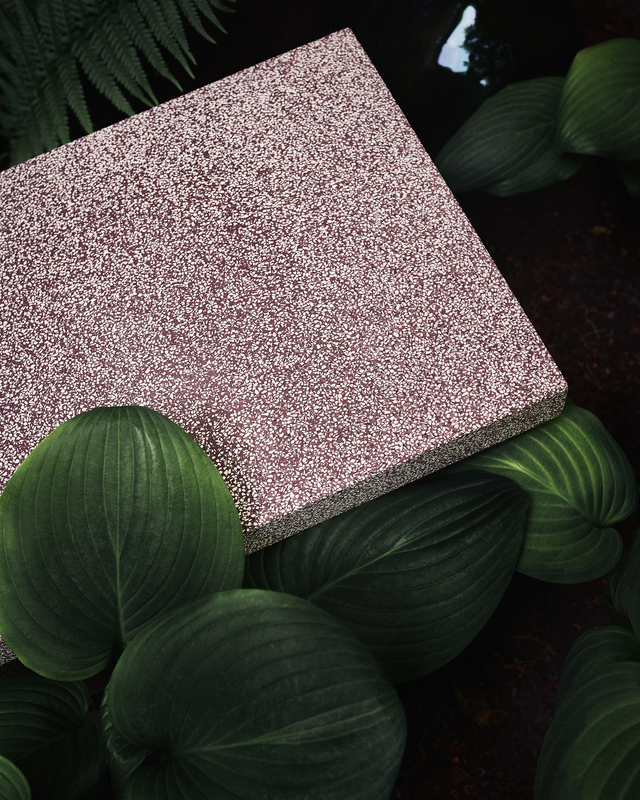 Fogia and Monica Förster Unveil New Table System Made in Groundbreaking New Marble Waste Material. (Photography by Maja Johansson, courtesy of Fogia.)