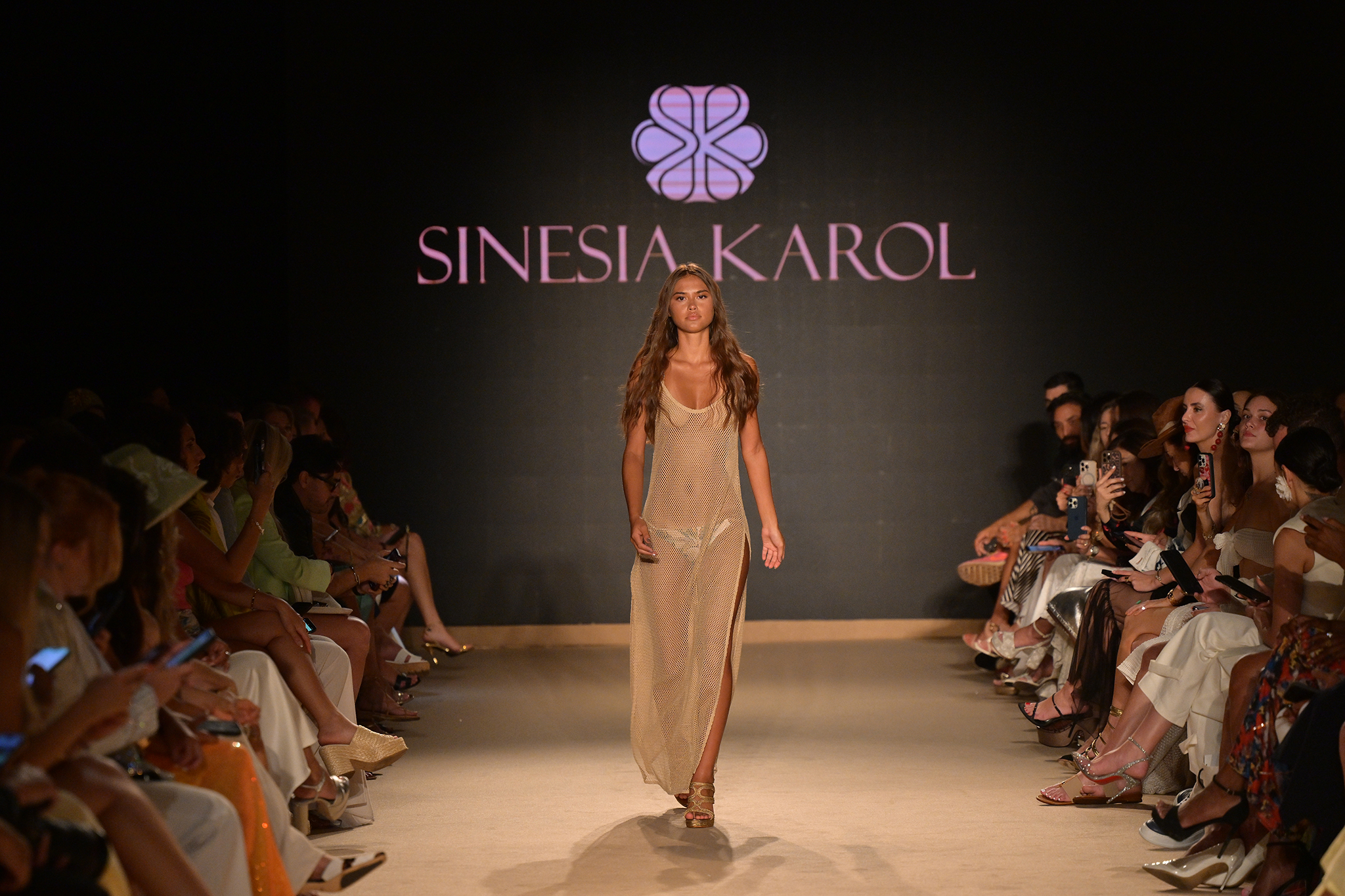 A model walks down the runway at the VOGUE Mexico and Latin America Fashion Show.