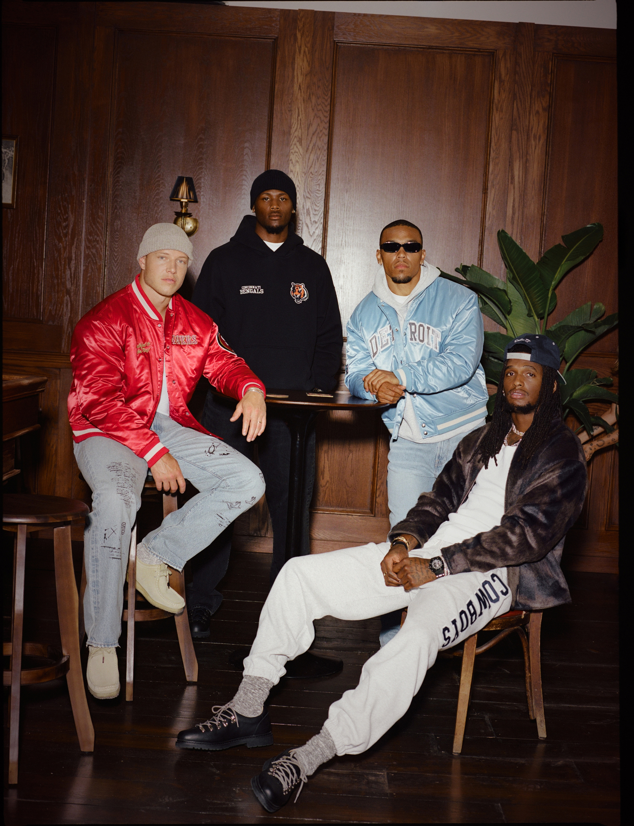 Abercrombie & Fitch and NFL Announce Official Fashion Partnership
Christian McCaffrey, Amon-Ra St. Brown, CeeDee Lamb and Tee Higgins for Abercrombie & Fitch.