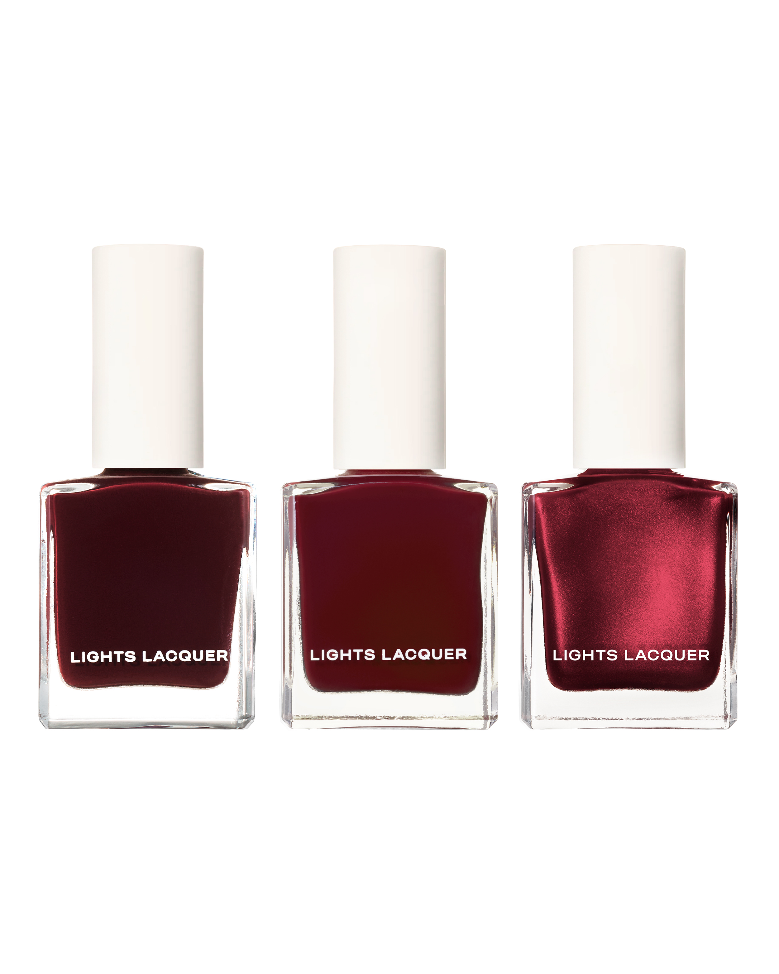Lights Lacquer Cherry Coded Collection; Cherry Wine, Knotty and Mon Chéri