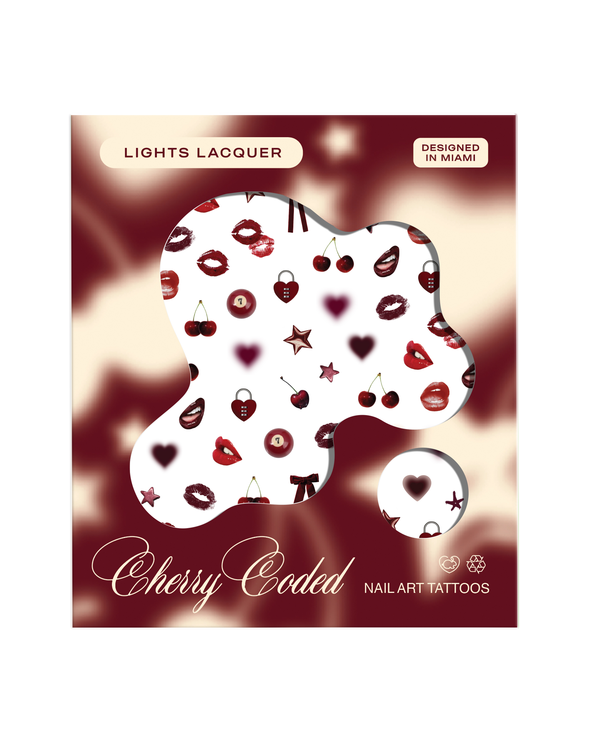 Cherry Coded Nail Tattoos -