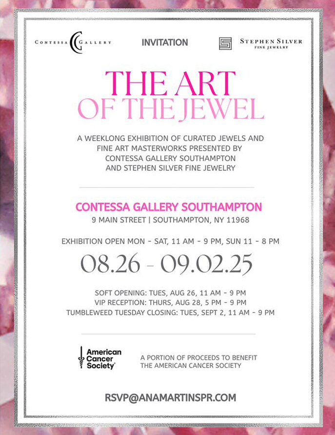 The Art of the Jewel Exhibition Invitation
Image courtesy of Ana Martins Communications anamartinspr.com | @anamartinspr