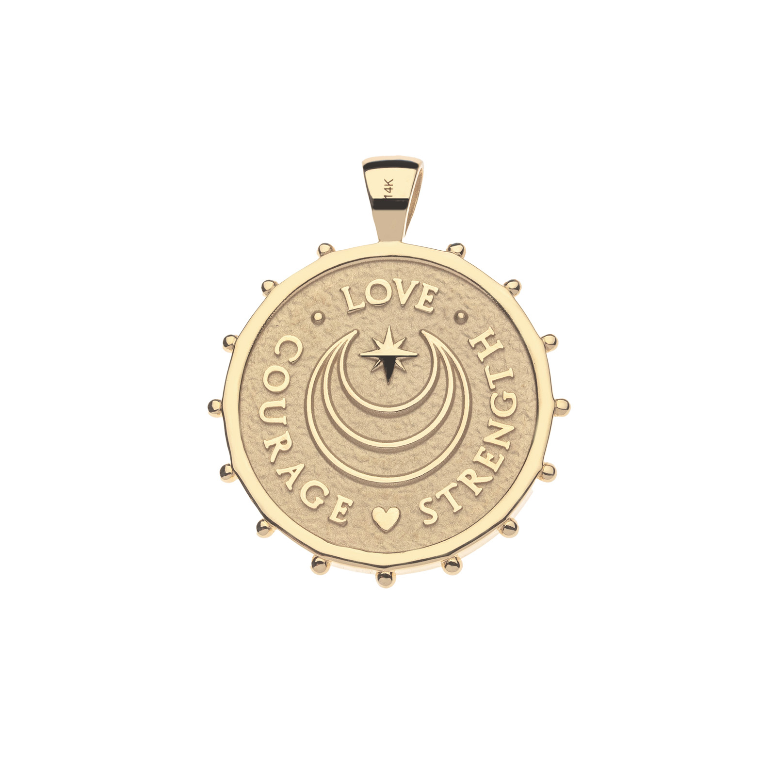 Love - Courage - Strength JW 14k Solid Gold - Back