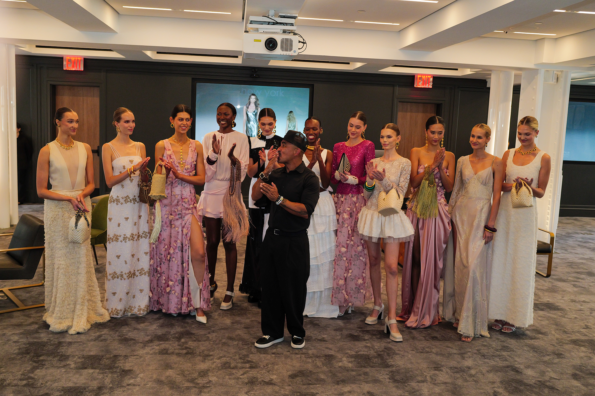 NEW YORK, NY – SEPTEMBER 11, 2025 - Raúl Peñaranda with the models at theSpring/Summer 2026 “Bloom” presentation. Photo by Chia-Ta Tsai– @ct_tsai