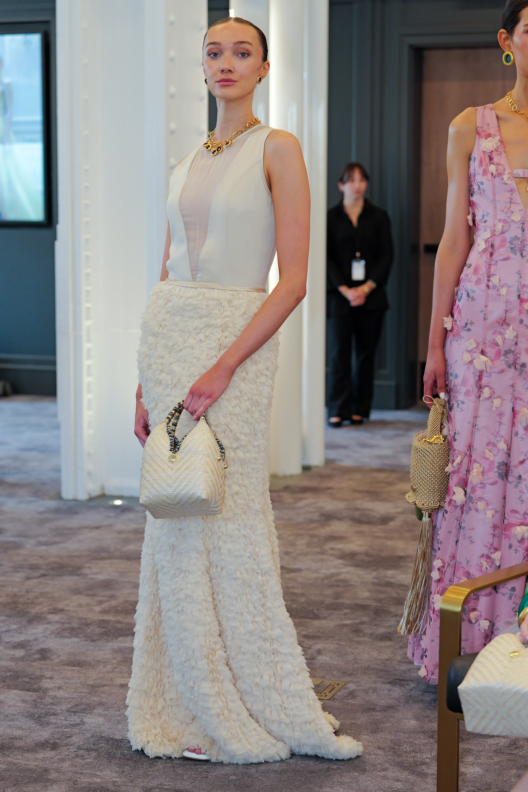 NEW YORK, NY – SEPTEMBER 11, 2025  - Raúl Peñaranda's Spring/Summer 2026 “Bloom” was presented on the CFDA official New York Fashion Week calendar at Studio 45 Rockefeller Plaza, 27th Floor, featuring models in his latest designs and welcoming industry guests.