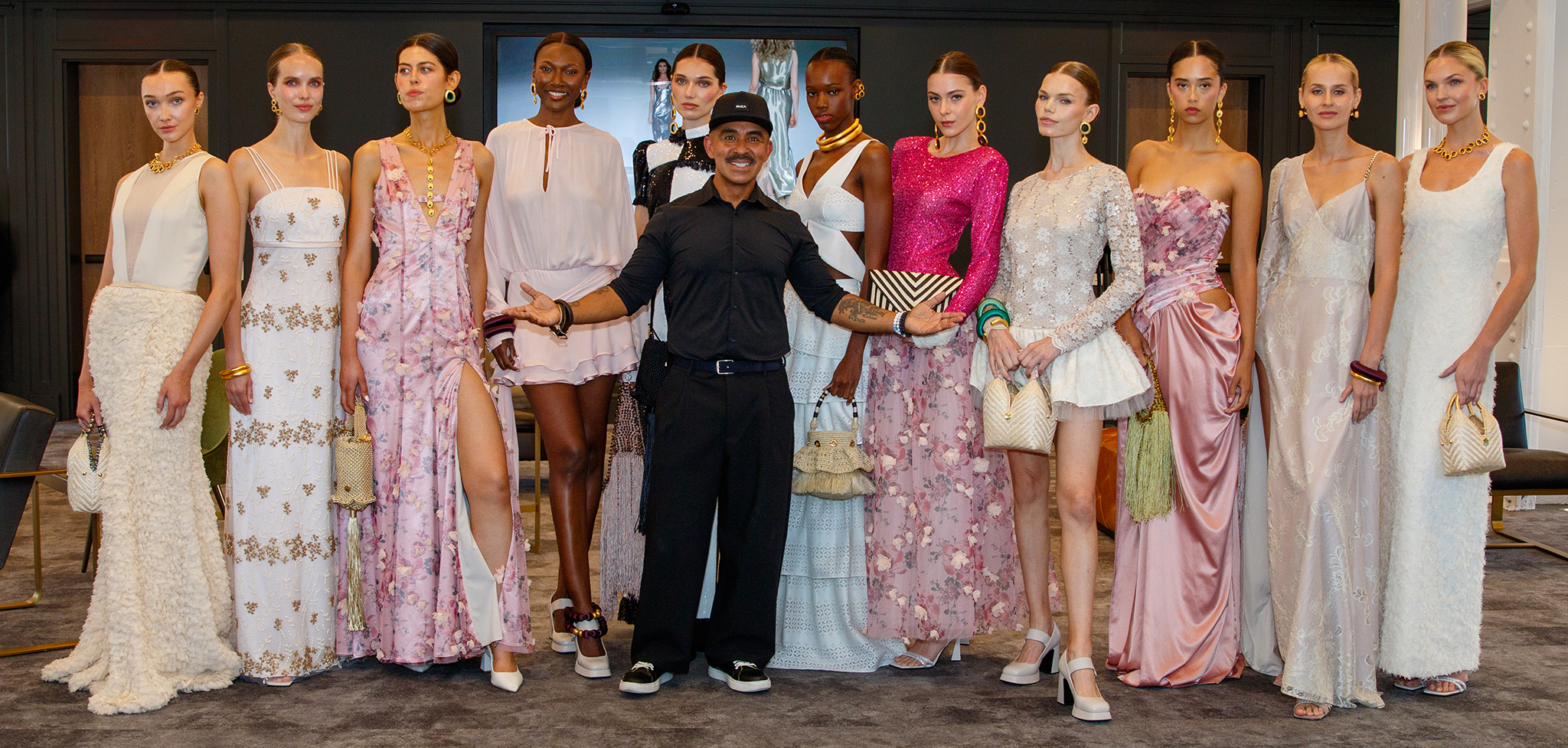 NEW YORK, NY – SEPTEMBER 11, 2025 Raúl Peñaranda with the models at the Spring/Summer 2026 “Bloom” presentation at NYFW. Photo by Matt Martini @imaginary_wave