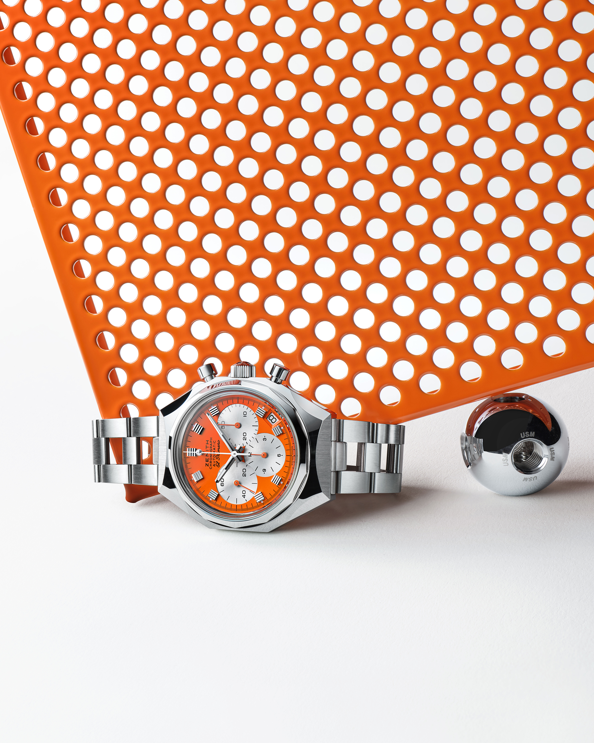 ZENITH | USM
DEFY CHRONOGRAPH USM / Reference: 03.A780.400-3/56.M3642 / Dial: USM Pure Orange