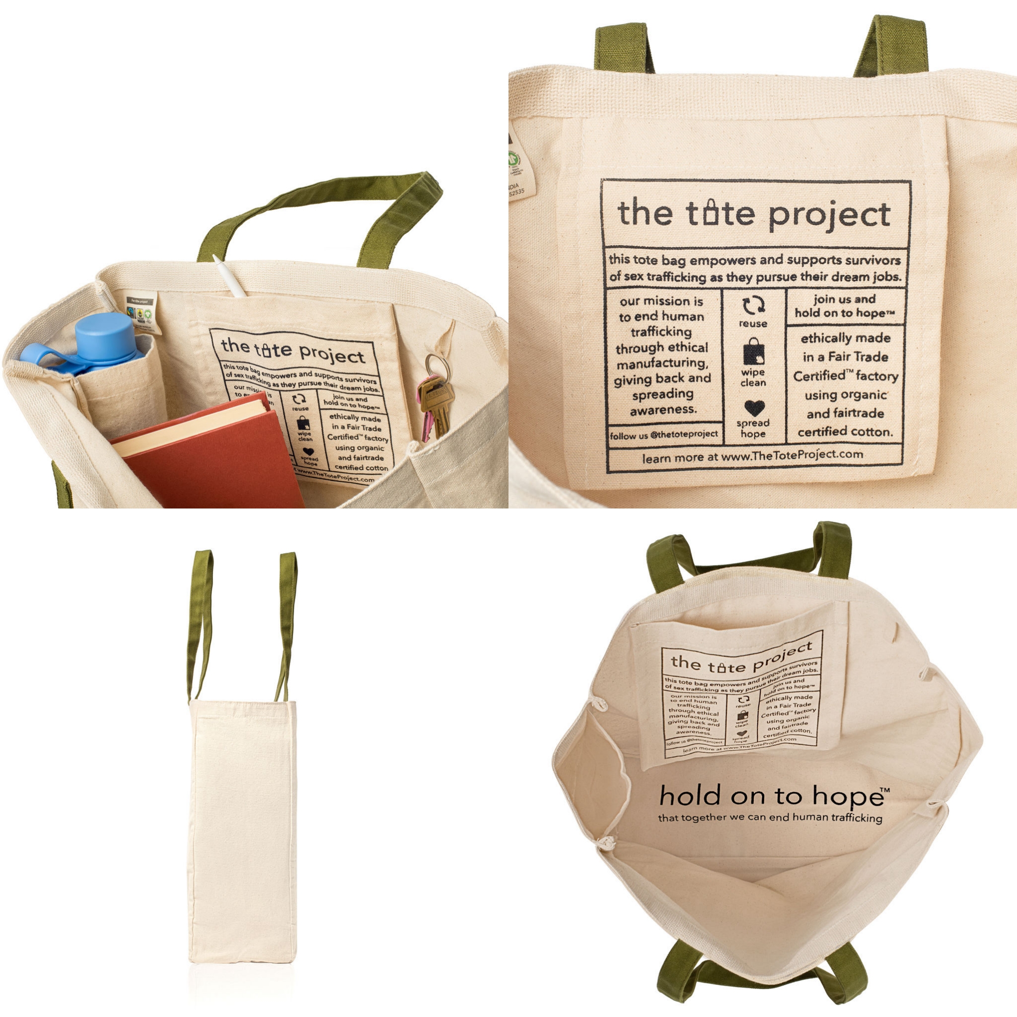 Olive Green Handle Totes - Totes by The Tote Project