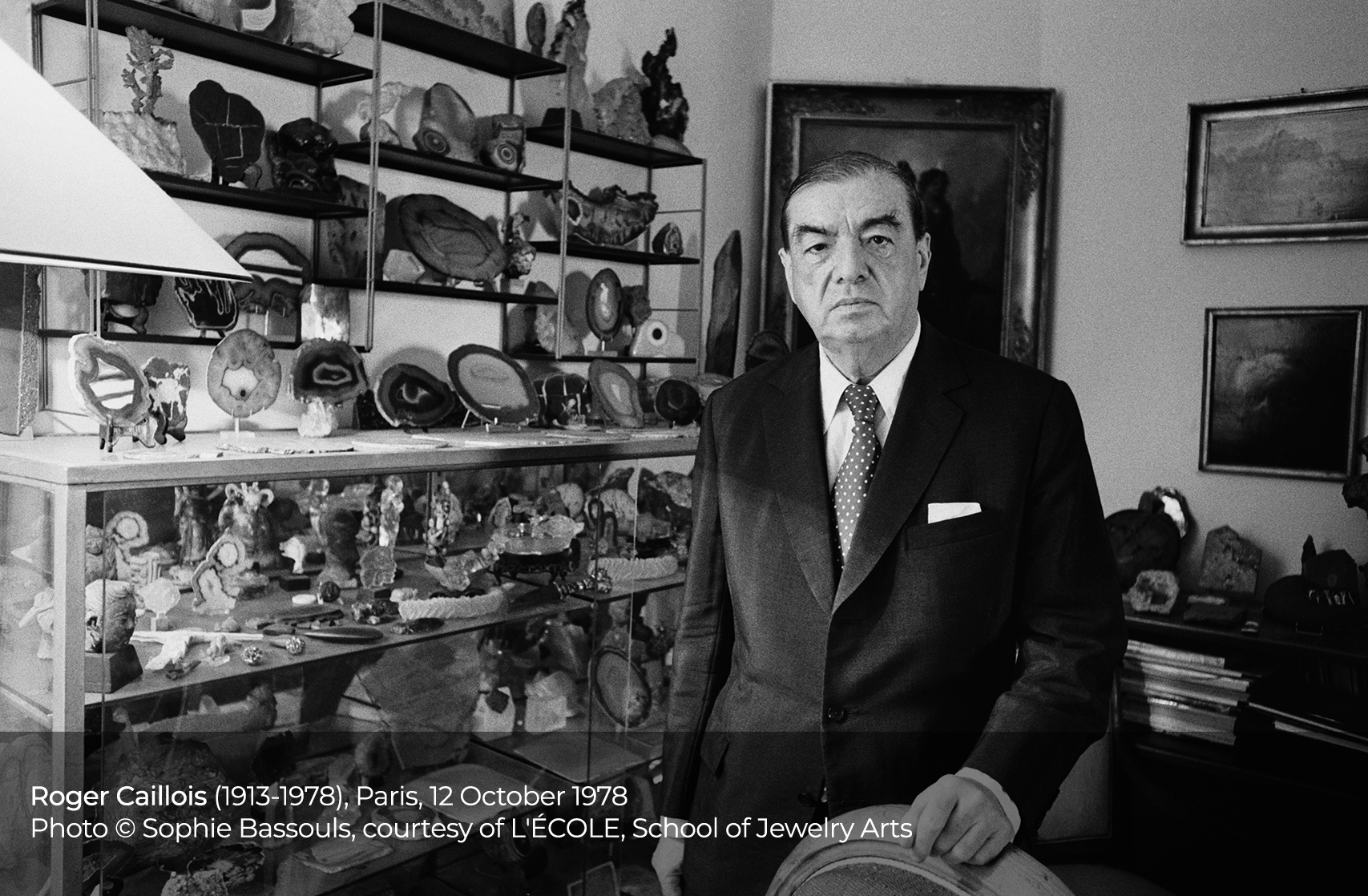 Roger Caillois (1913-1978), Paris, 12 October 1978 Photo © Sophie Bassouls, courtesy of L'ÉCOLE, School of Jewelry Arts