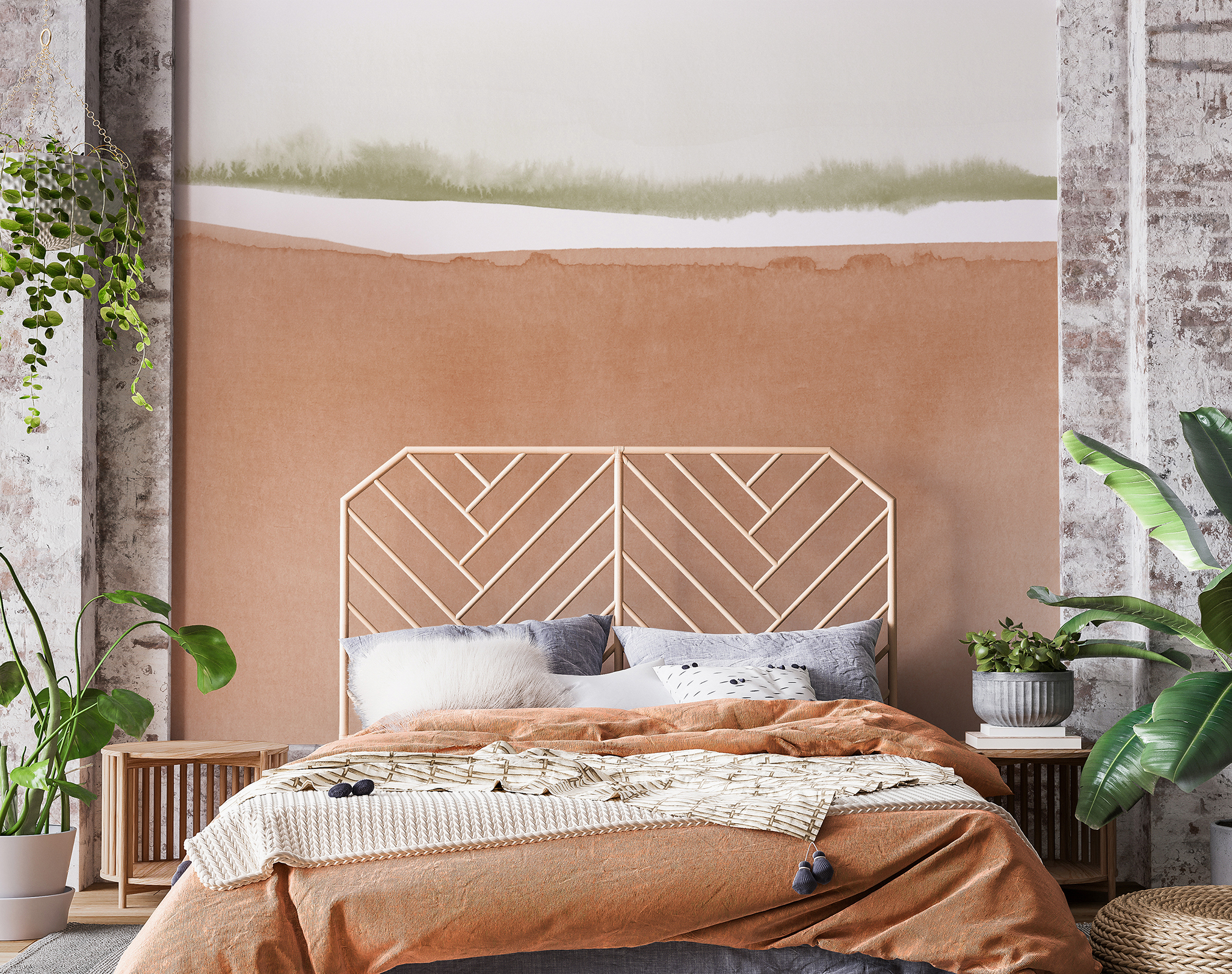 Made-to-measure abstract wallpaper mural by Nouveau Prints available at Wallsauce.com. Available to order onto a variety of wallpapers including paste the wall and peel and stick that's great for rented accommodation.