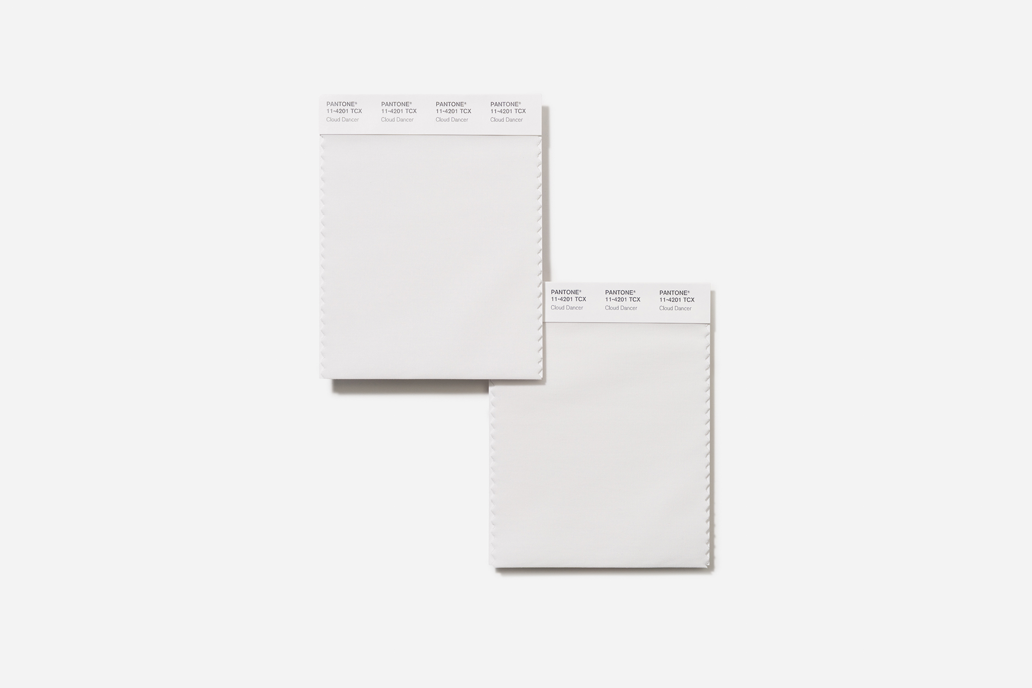 PANTONE 11-4201 TCX Cloud Dancer Cotton Swatches
Photo by The Development, courtesy of PANTONE®