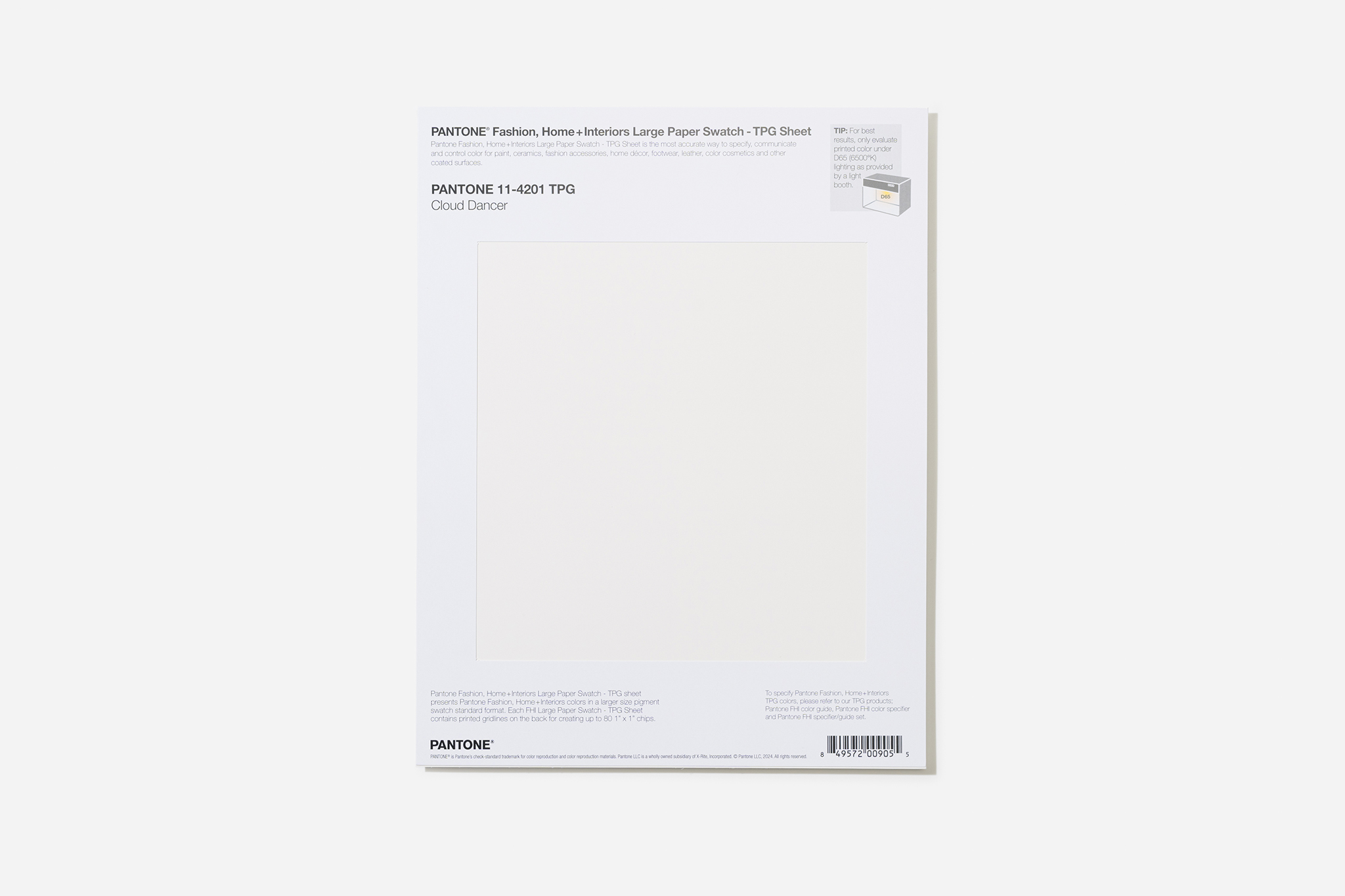 PANTONE 11-4201 Cloud Dancer TPG Sheet
