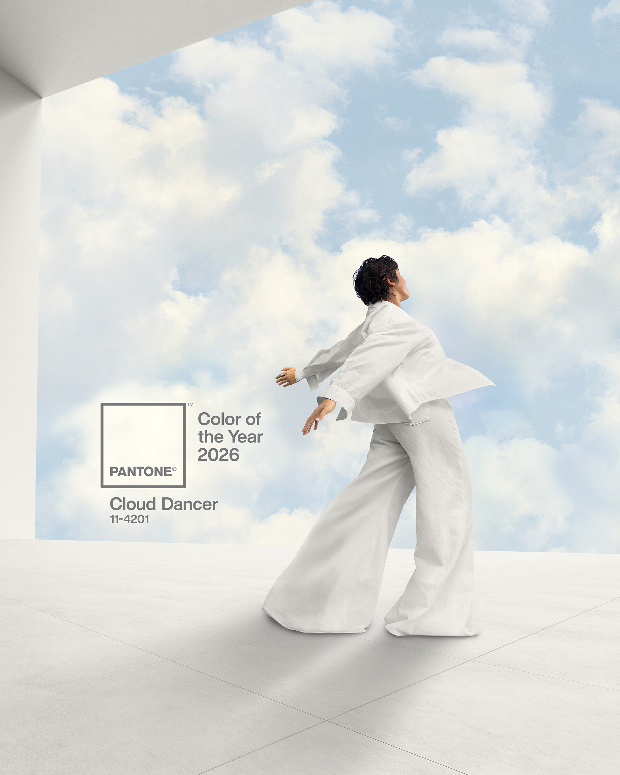 Pantone Color of the Year 2026: PANTONE 11-4201 Cloud Dancer
Photo by The Development, courtesy of PANTONE®