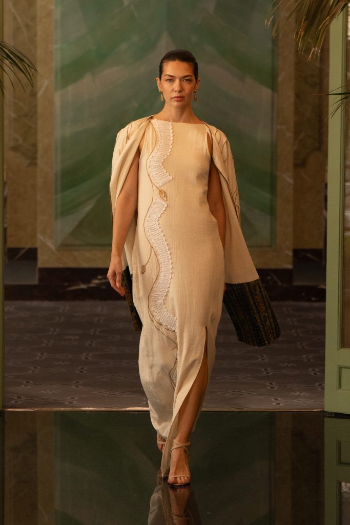 Jiwya Latika Gown and Gulbahar Jacket from Lata, Autumn/Winter 2026 Paris Fashion Week. Photo courtesy of Jiwya