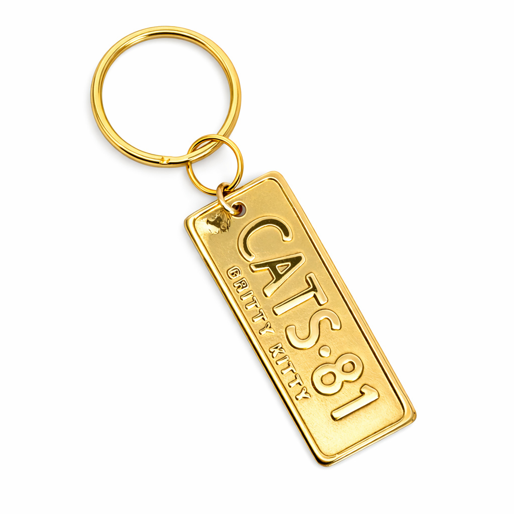 CATS™ 81 Number Plate Keyring in Gold Plate