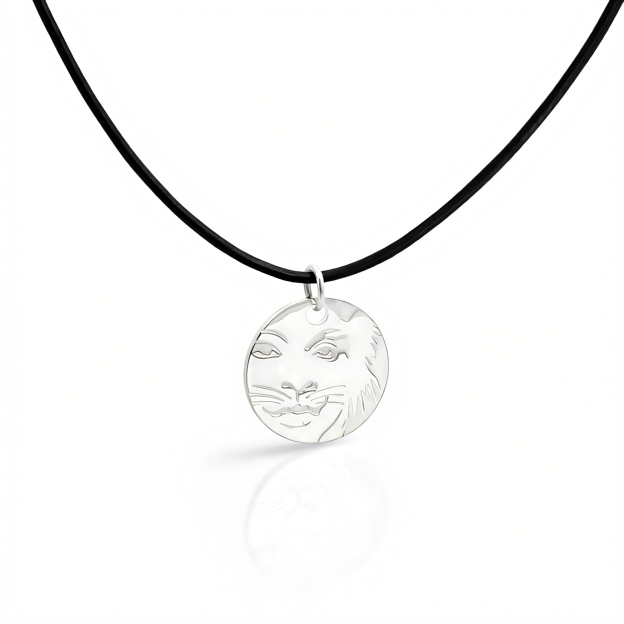 Cats Number Plate Brass Necklace in Silver Plated