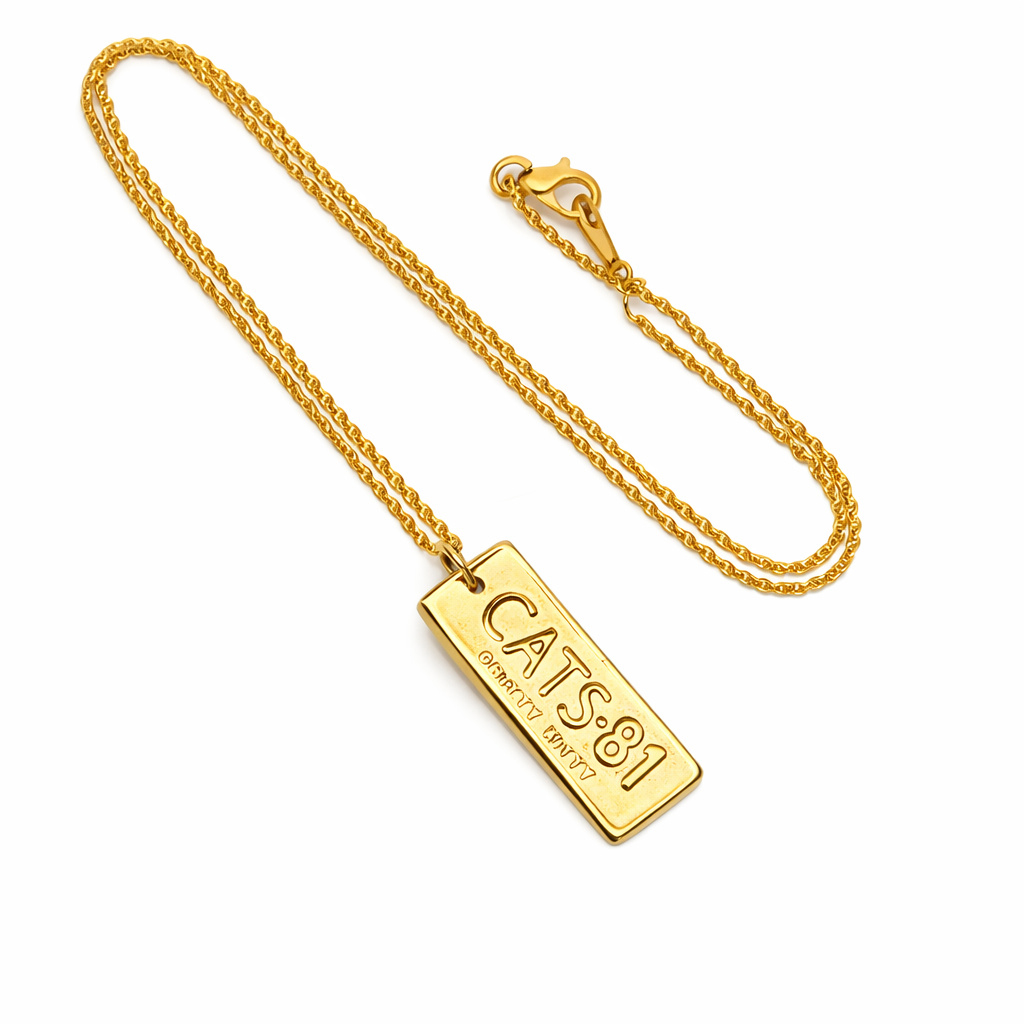 CATS™ 81 Number Plate Necklace in Gold Plate