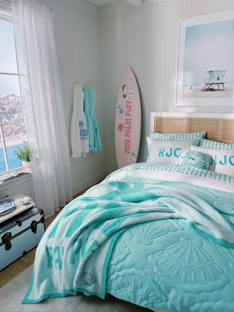 Pink Palm Puff x Pottery Barn Teen
