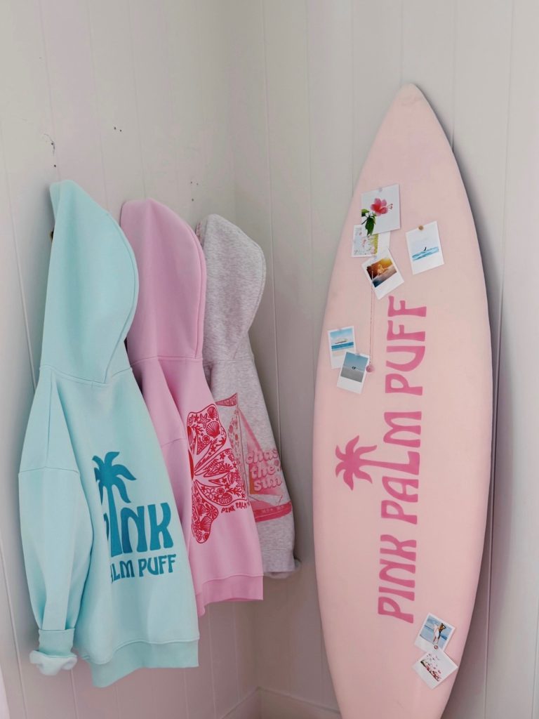 Pink Palm Puff x Pottery Barn Teen