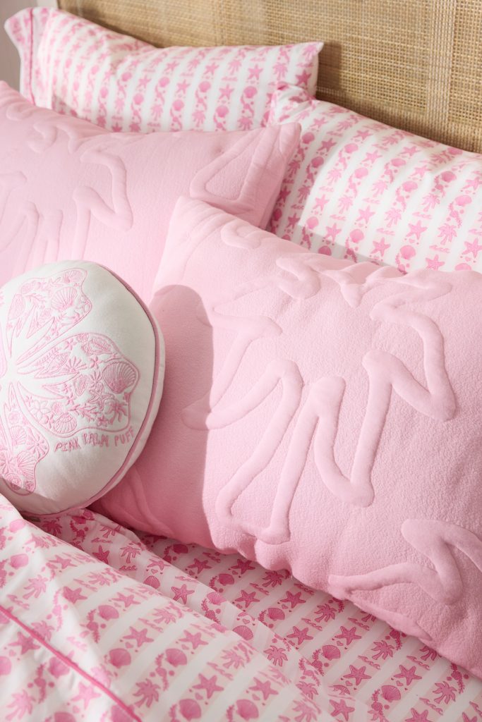 Pink Palm Puff x Pottery Barn Teen