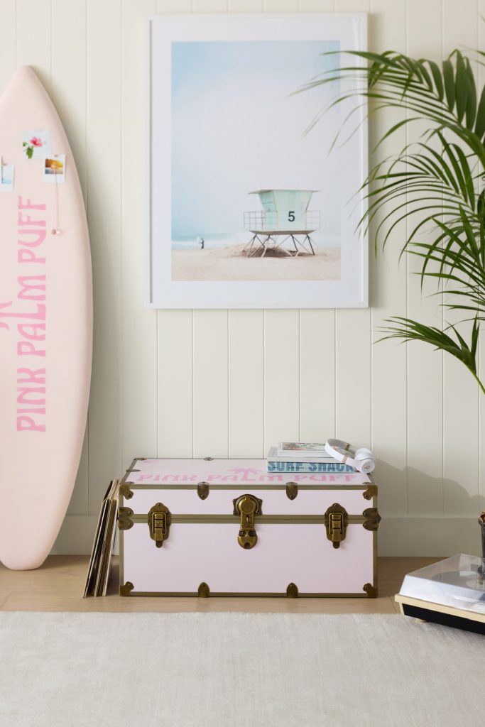 Pink Palm Puff x Pottery Barn Teen