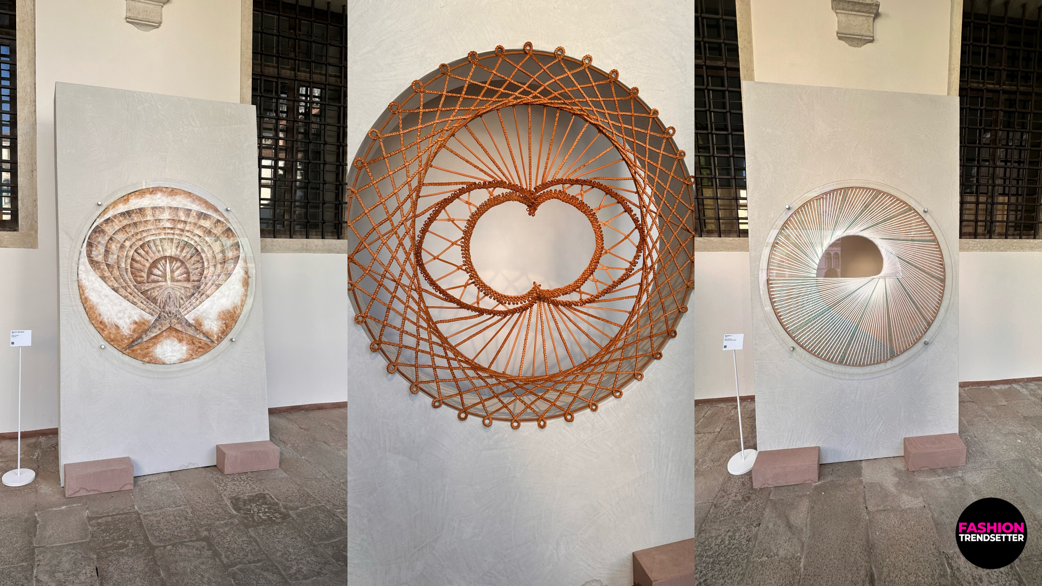 Twenty Silent Songs Set within the tranquil Cypress Cloister, Twenty Silent Songs explores the relationship between sound, movement, and material through an extraordinary collection of twenty artworks. Inspired by the bells of the Basilica of San Giorgio Maggiore, which once called the monks of the former monastery to prayer, the installation translates the vibrations of twenty bells into cymatic patterns, giving visual form to the invisible rhythms of sound. Each artwork is created by a maker from a different country, using a distinct craft and artistic approach. Together, these silent compositions celebrate the diversity of artisanal traditions, individual perspectives, and shared human inspirations, revealing how craftsmanship can express the essence of music without producing a single audible note. Photos © 2026, Senay Gokcen for Fashion Trendsetter.