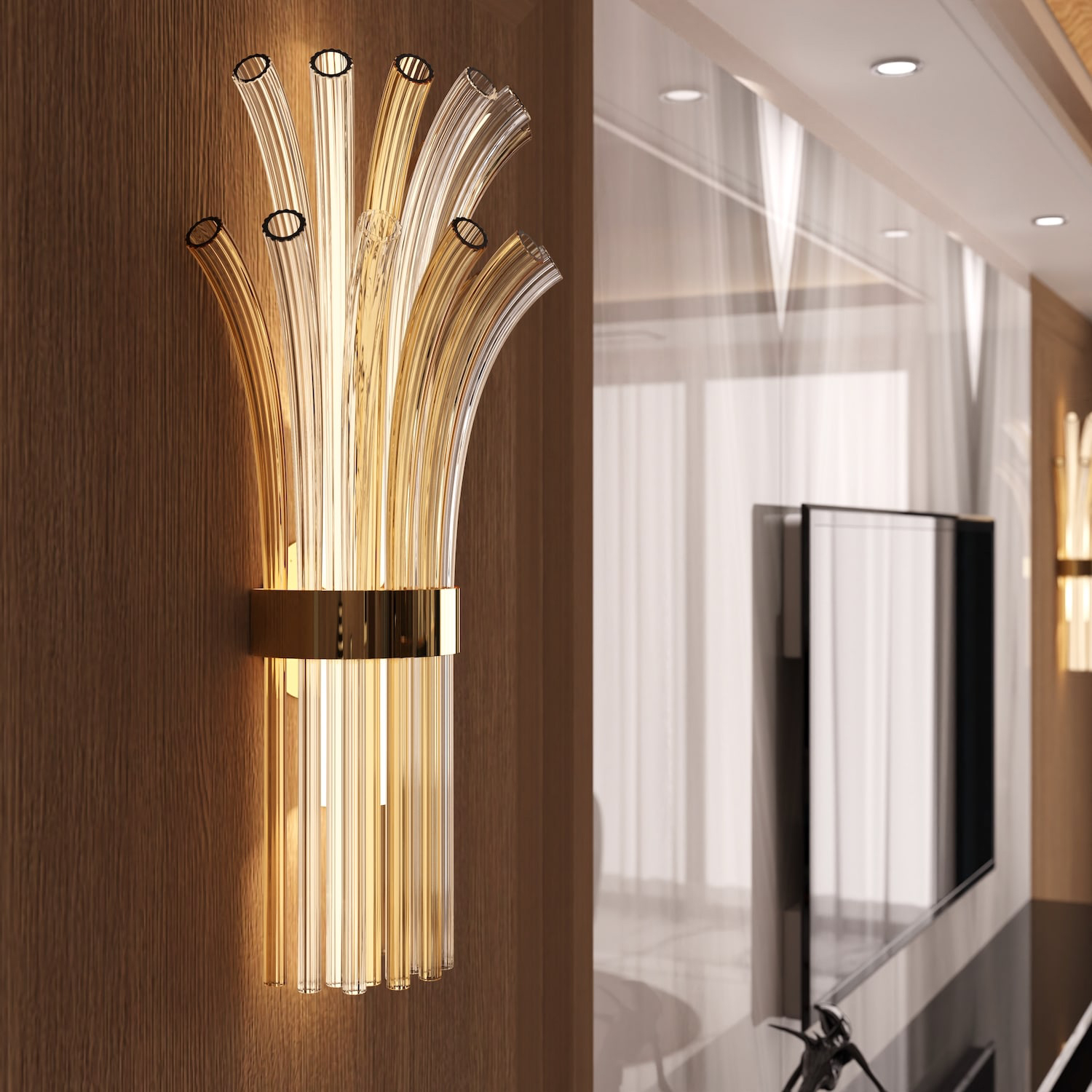 PIUMATI Murano Glass Lighting MODIGLIANI Wall Sconce